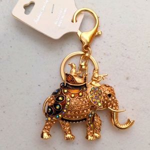 Jeweled elephant keychain bag pendant